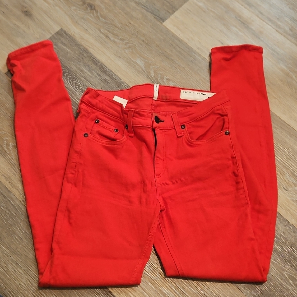 Rag & Bone Fiery Red Skinny Jeans